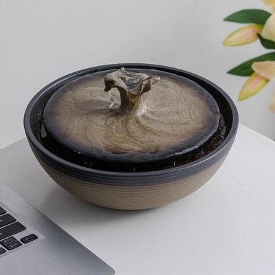 流水公摆件循装环水招财观QC-9535轻奢现代简景约办室客厅饰乔迁