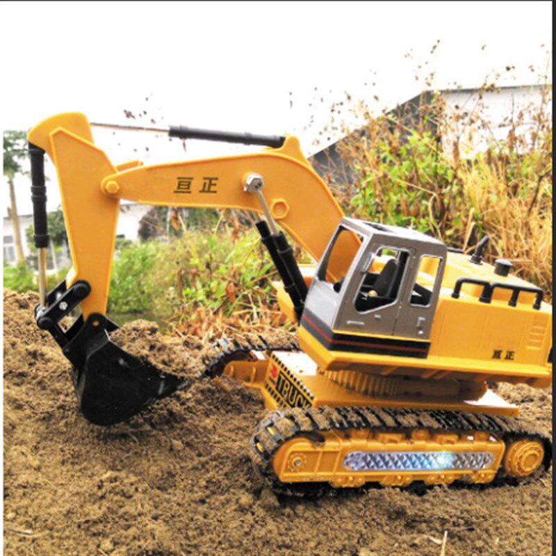 遥控挖掘机儿童玩具工程车勾机男孩电动挖土机搅拌车挖挖机玩具车