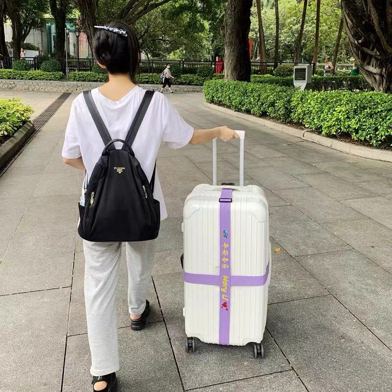 定制刺绣款行李箱十字行李绑带密码锁拉杆箱加固十字捆绑束带
