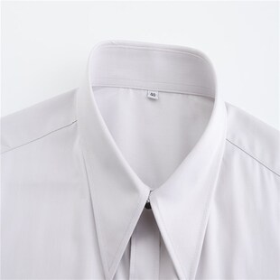 2024招行新款行服男衬衫 灰白色商务通勤弹力免烫免烫招行工作服