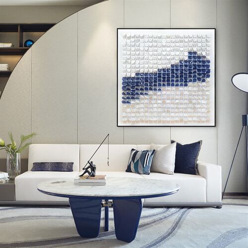 客厅沙发背景装饰画抽象简约实物画现代简约立体挂画样板房玄关画