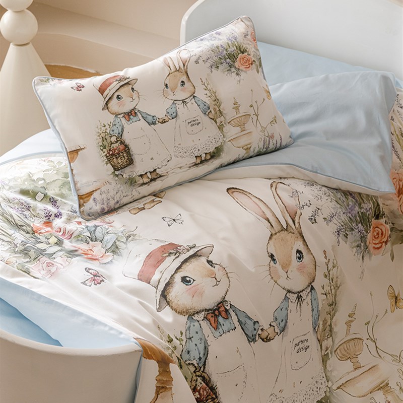 返校幼儿园超软长绒棉三件套卡通可爱印花120*150被子套床上用品