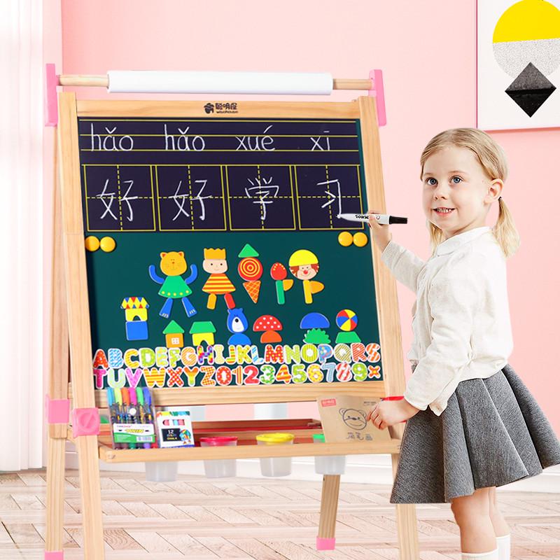儿童小黑板家用支架式无尘画画板幼儿写字板白板宝宝涂色可擦画