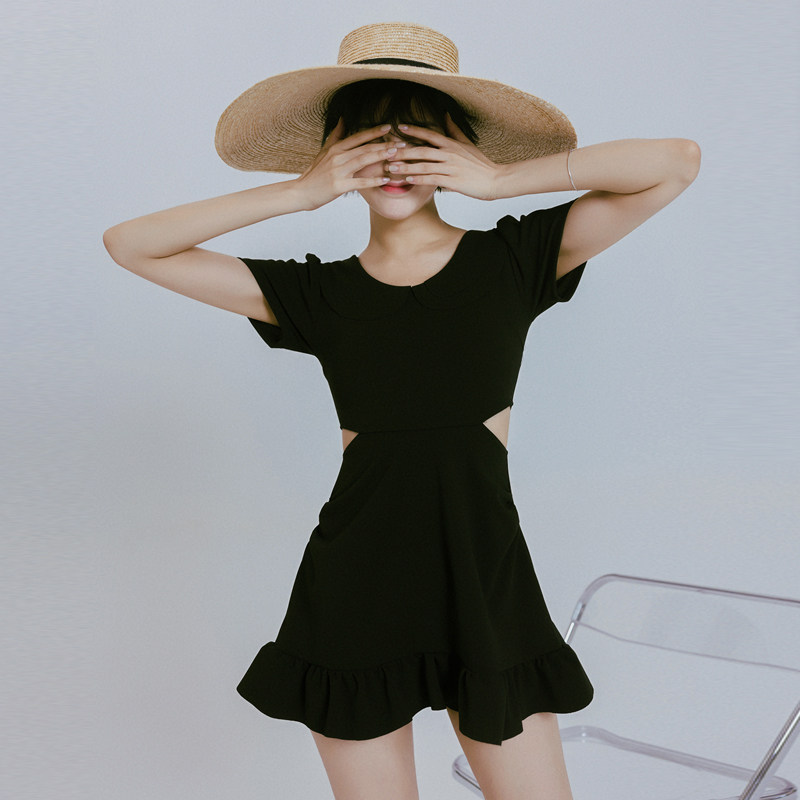 泳衣女款微胖女孩遮肉高级感显瘦遮肚保守大尺码胖mm平角连身泡温