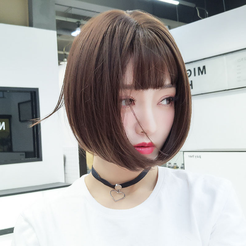 假发女短发真发网红圆脸r修脸自然少女年轻时尚波波头中长发全头