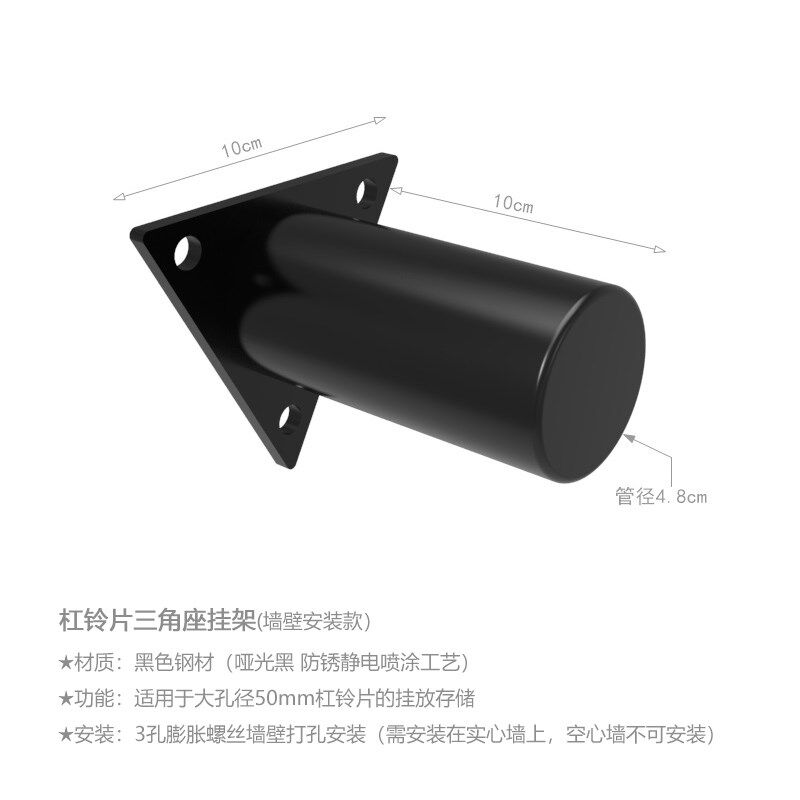 墙壁挂杠铃片架子奥片挂杆墙体大孔片存储展示架挂片杆健身置物架