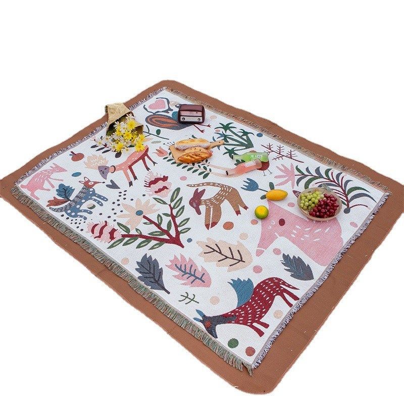 蛋卷桌桌布新品户外多用途民族风野餐垫露营桌布毛毯野炊沙滩盖毯