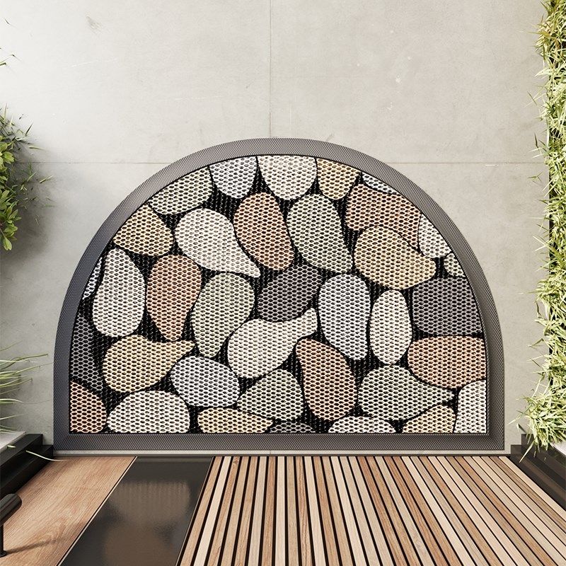 半圆入户门防滑地垫高端刮泥除尘高弹脚垫大门口玄关进门地毯门垫