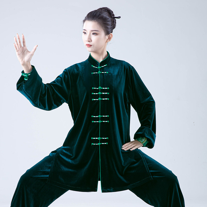 南韩绒太极服2024年q新款女秋冬季加厚冬天服装春秋太极拳练功服