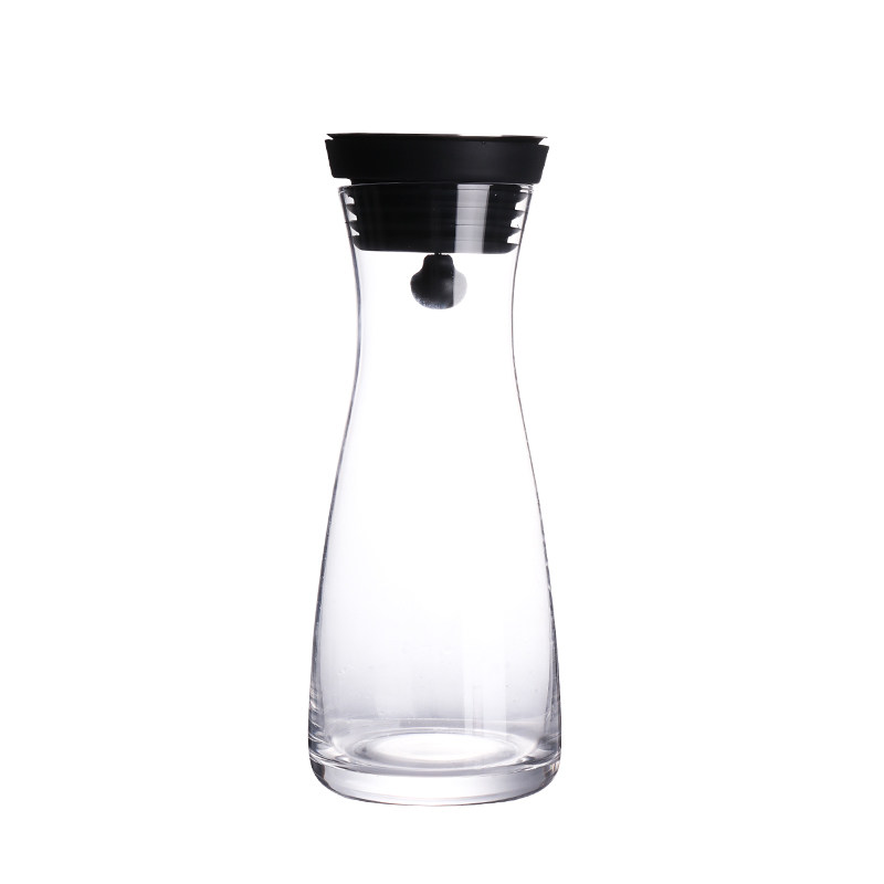 玻璃冷水壶家用凉水壶夏季耐热高温水瓶大容量泡茶壶自动盖冰水杯