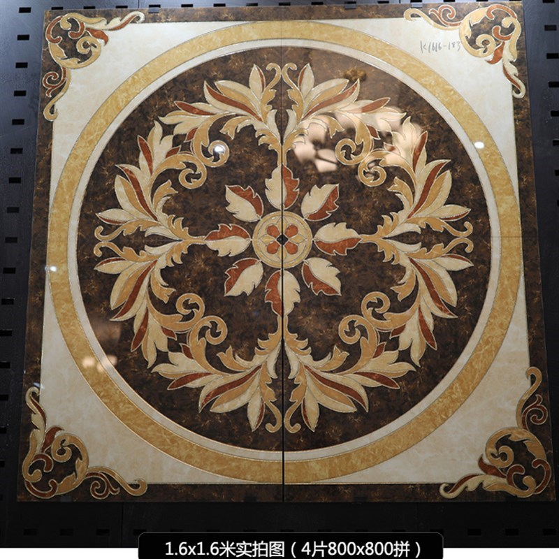 入户门拼花地砖客厅玄关大理石瓷砖中式地板砖图案拼花造型防滑