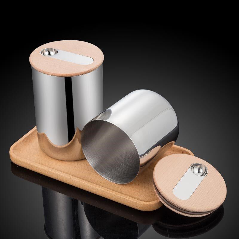 304不锈钢密封罐咖啡豆储存罐干果茶叶咖啡粉保存罐收纳罐储物罐