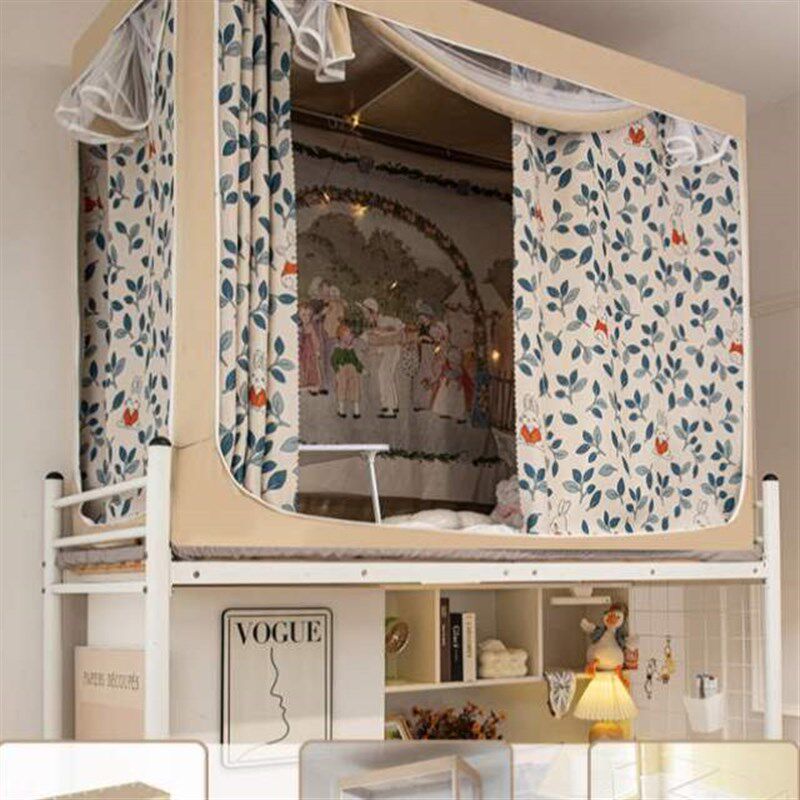 防蚊遮光下铺学生宿舍床帘上铺强包围蚊帐一体式寝室拉链全男女生