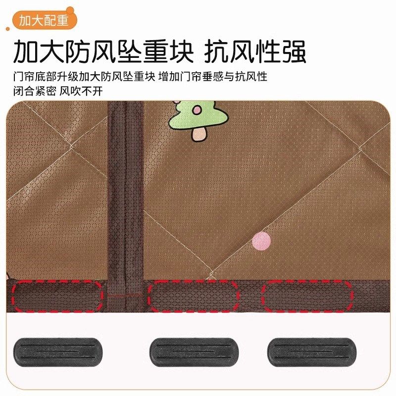 侧开棉门帘冬季家用防风加厚防寒保暖挡风空调磁吸隔音隔断挂帘