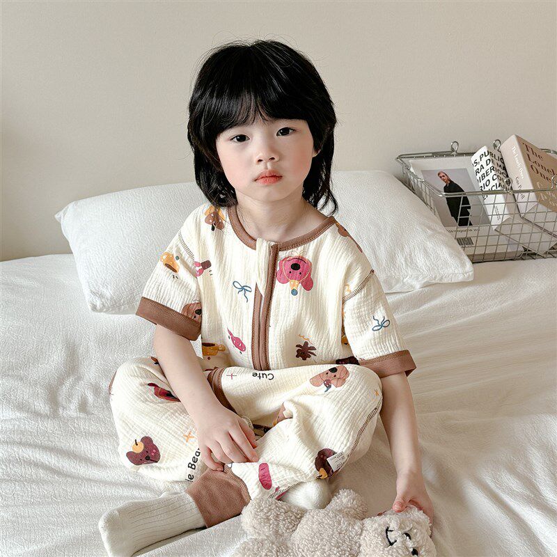 儿童睡袋夏季薄款纱布空调房婴儿防踢被子神器夏天宝宝睡觉护肚子