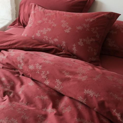 中式婚庆红色纯棉60支提花四件套超柔水洗小碎花高级结婚床上用品