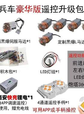 ONEBOT积木CN171运兵车动力改装电动遥控动力组升级套件