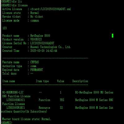 华为 NE8000 M8路由器，BNG 功能授权，PPPoE