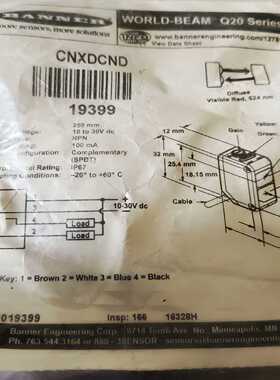 BANNER邦纳CNXDCND传感器19399全新实物图
