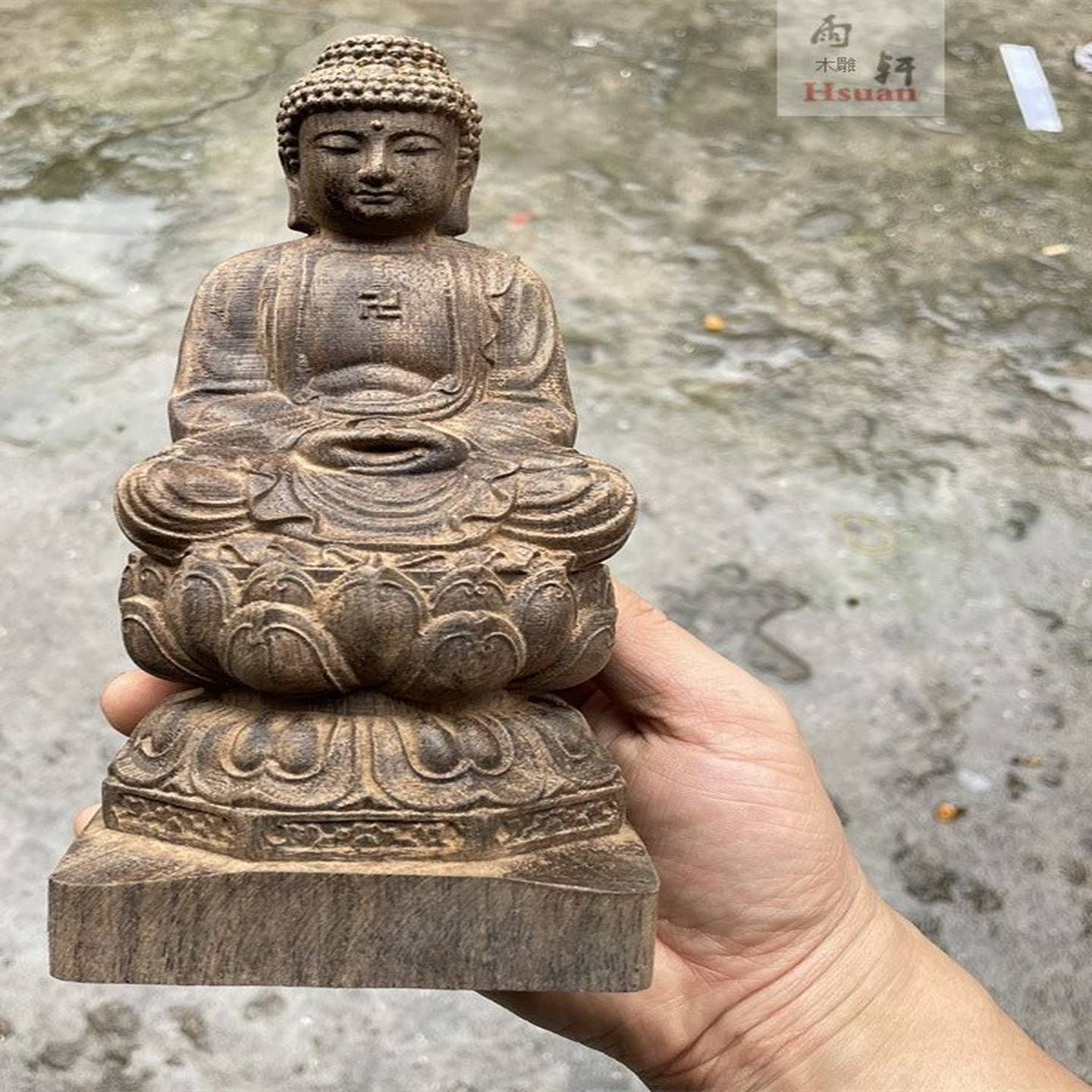 越南沉香木雕大日如来佛像摆件实木雕刻居家客厅装饰品禅意保平安