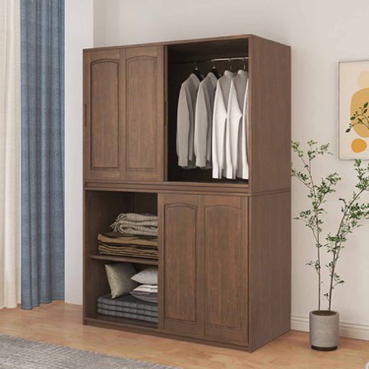 棉被柜收纳柜卧室大容量储物柜防潮透气被子柜子组合衣柜