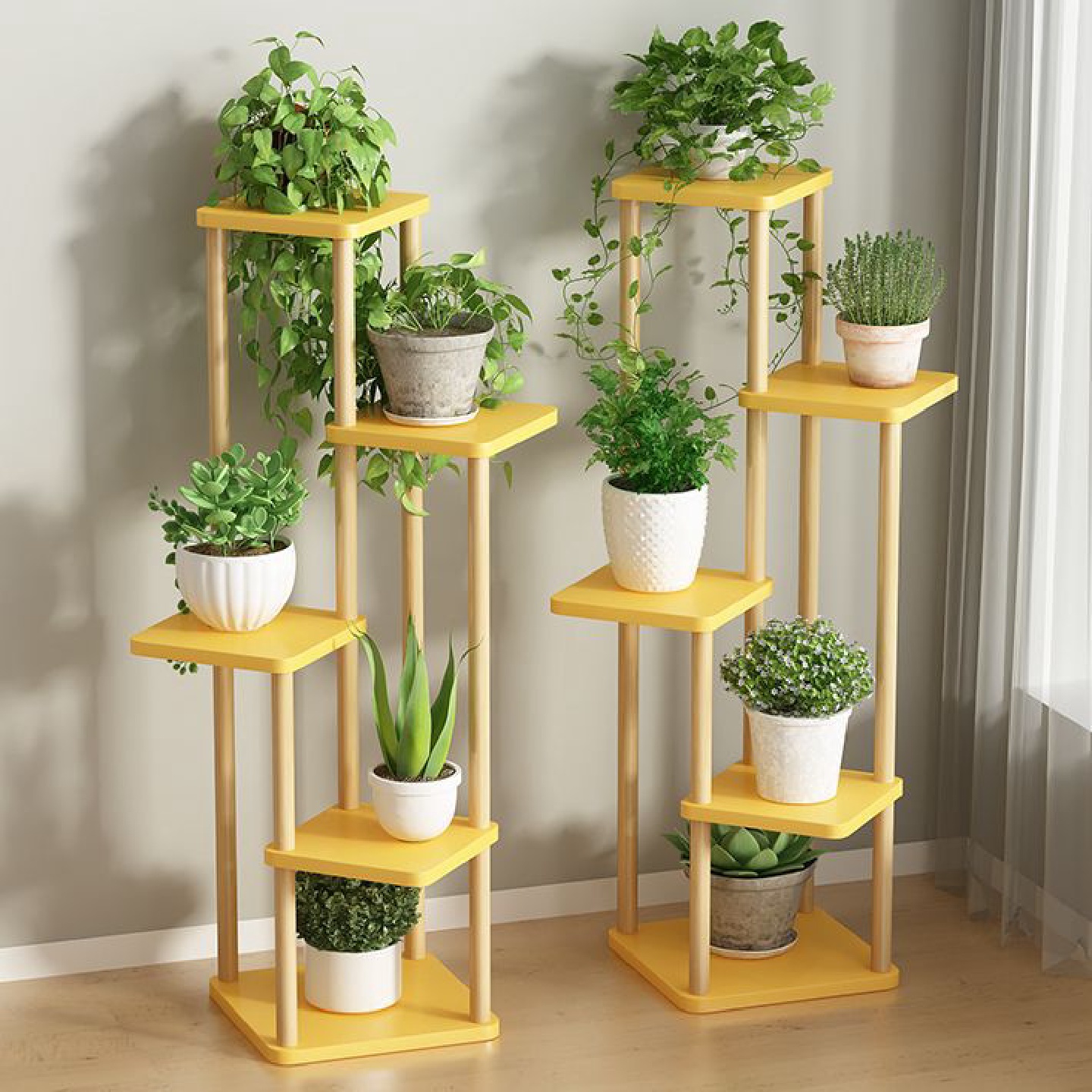 多层绿萝多肉植物花架子简约阳台置物架室内家用落地式轻奢花盆架