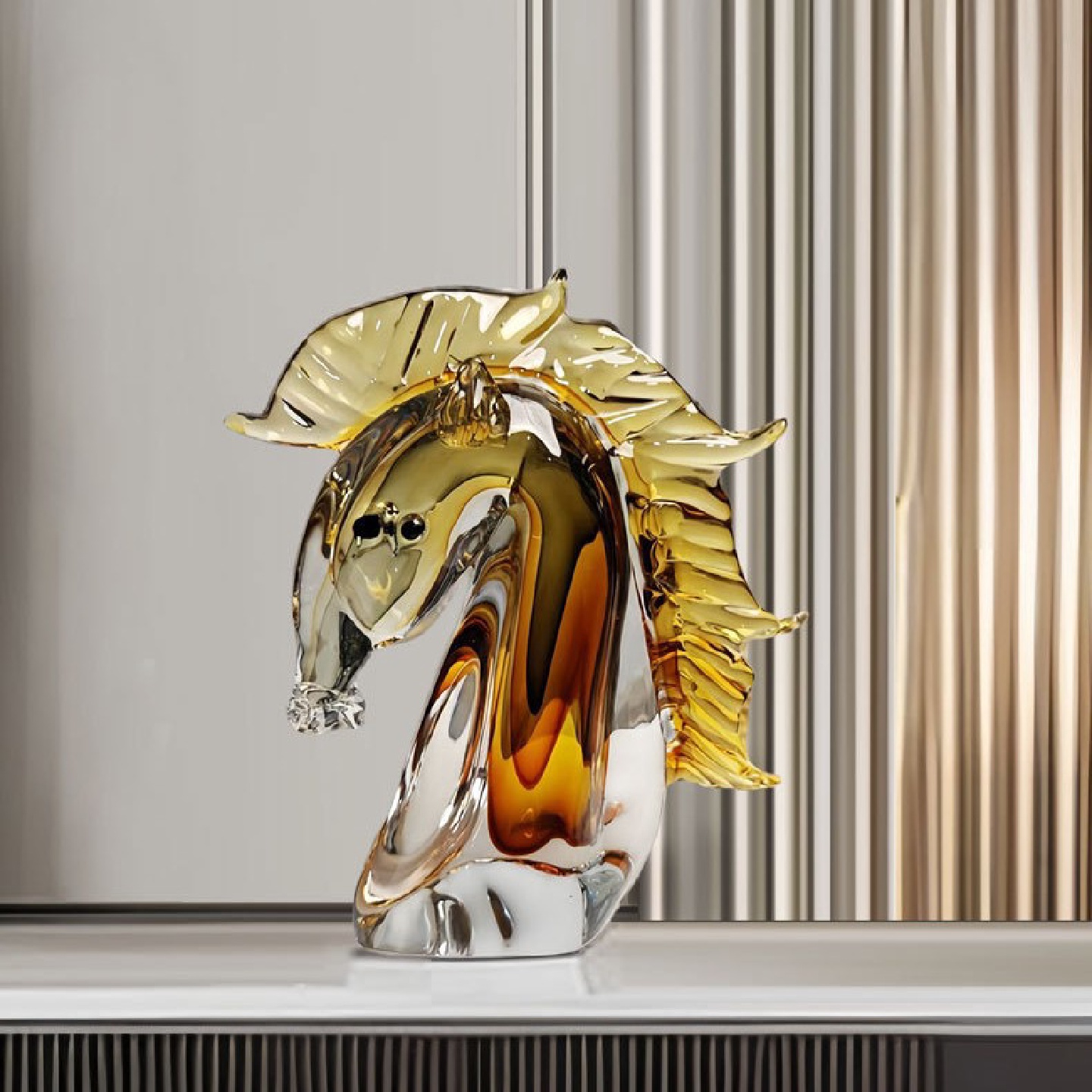 现代简约手工玻璃抽象鹈鹕小摆件创意家居客厅酒柜高级感软装饰品