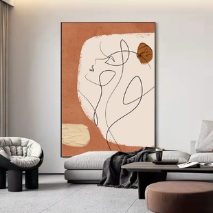 饰画轻奢高级感落地画 客厅挂画ins风莫兰迪现代简约沙发背景墙装