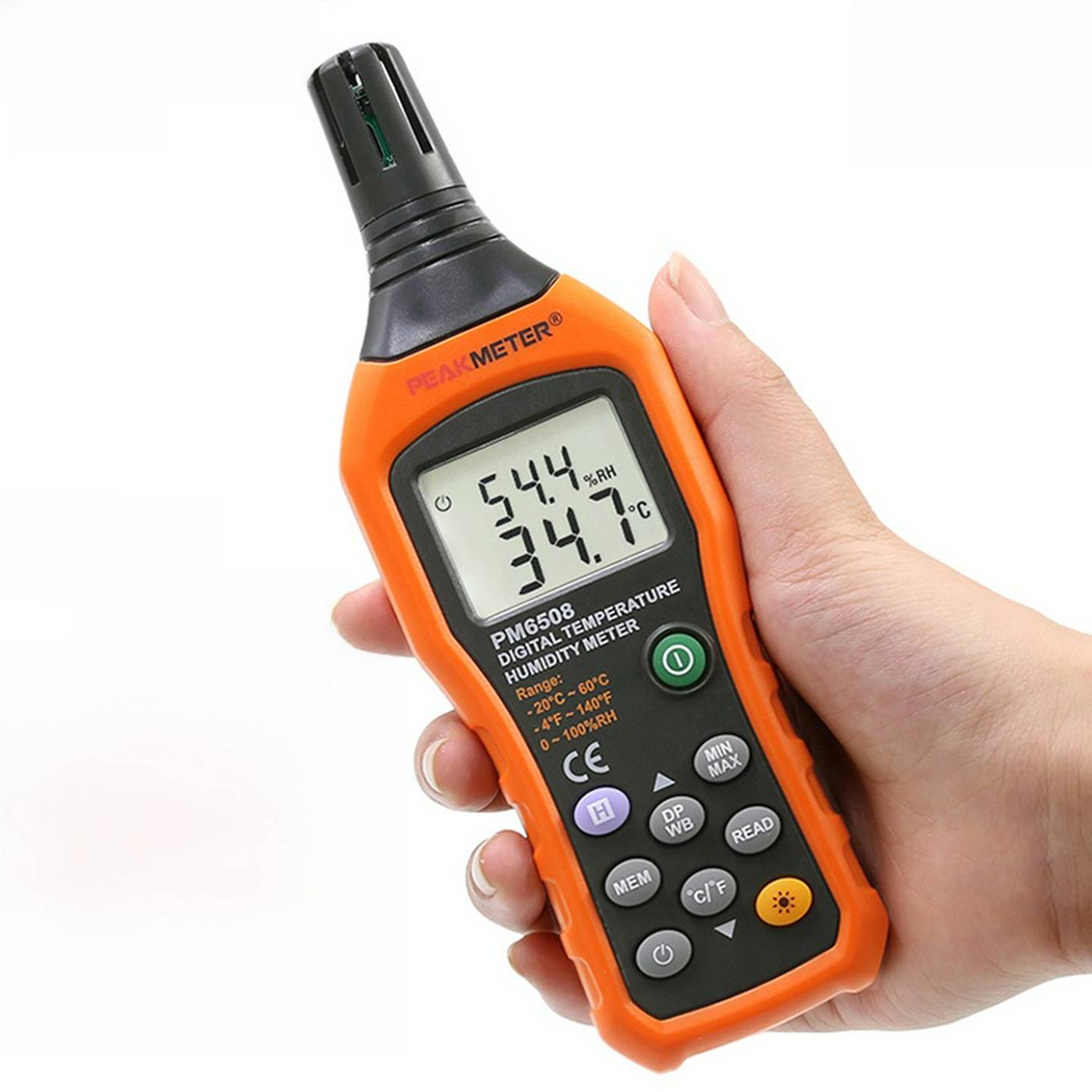 华谊MS6508数字温度计湿度表室内可壁挂高精度专业级数显温湿度计