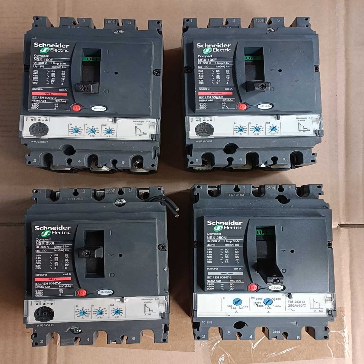 施耐德NSX250N塑壳断路器3P100A，3P250A，一