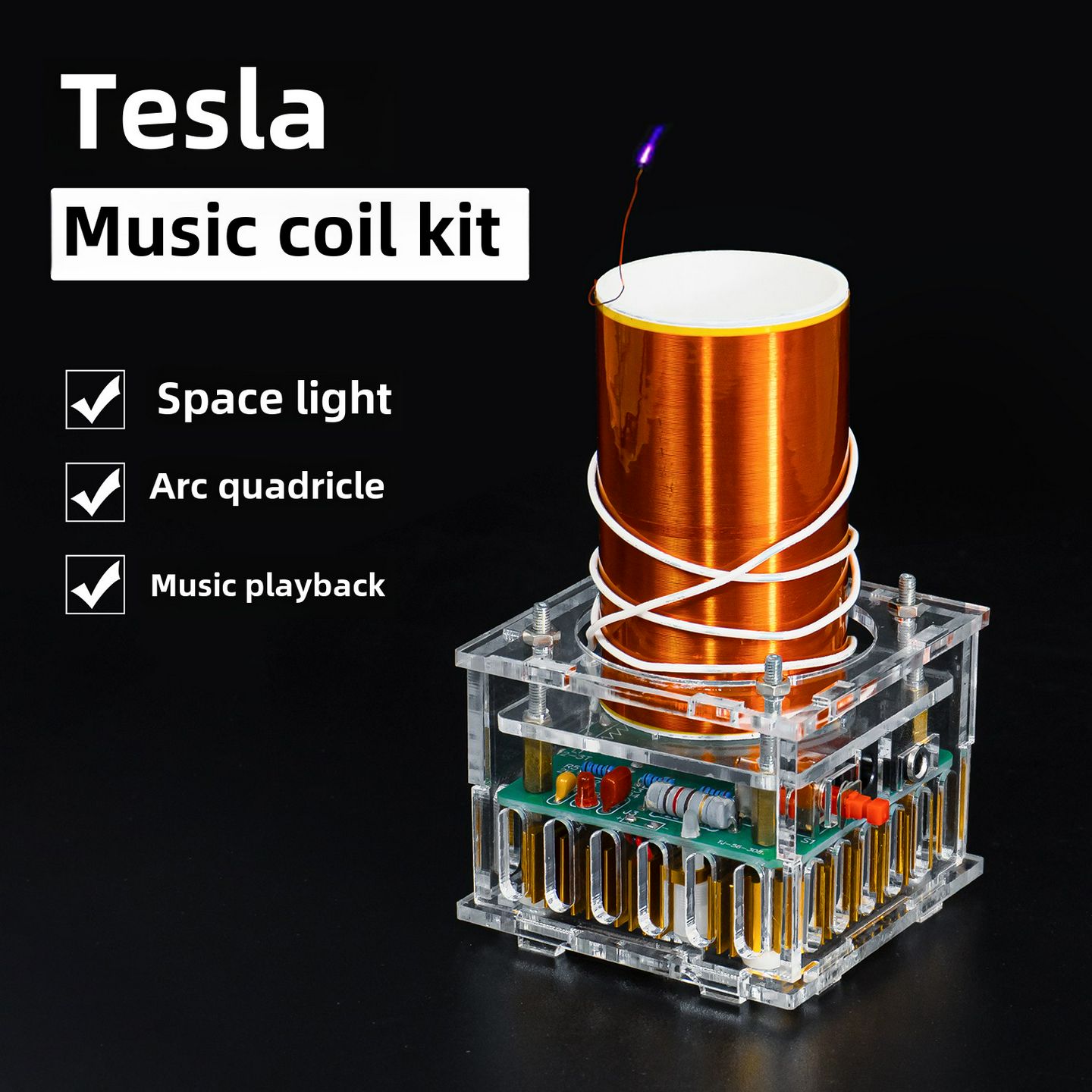 特斯拉线圈电子制作DIY套件电圈大功率点火无线输电音乐TJ-56-308