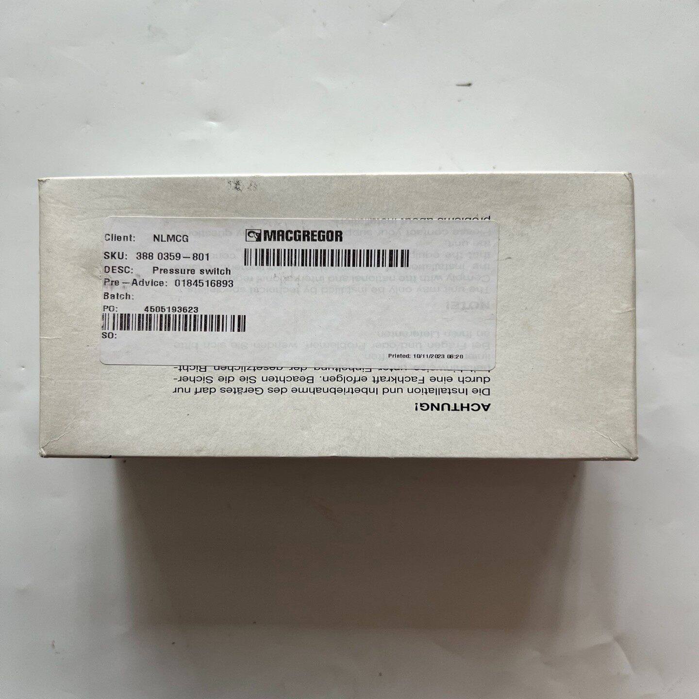 【请询价】MacGregor麦基嘉DS302 压力开关