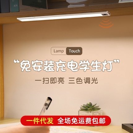 学生宿舍led灯管长条护眼台灯儿童学习专用迷你读书酷毙灯充电款