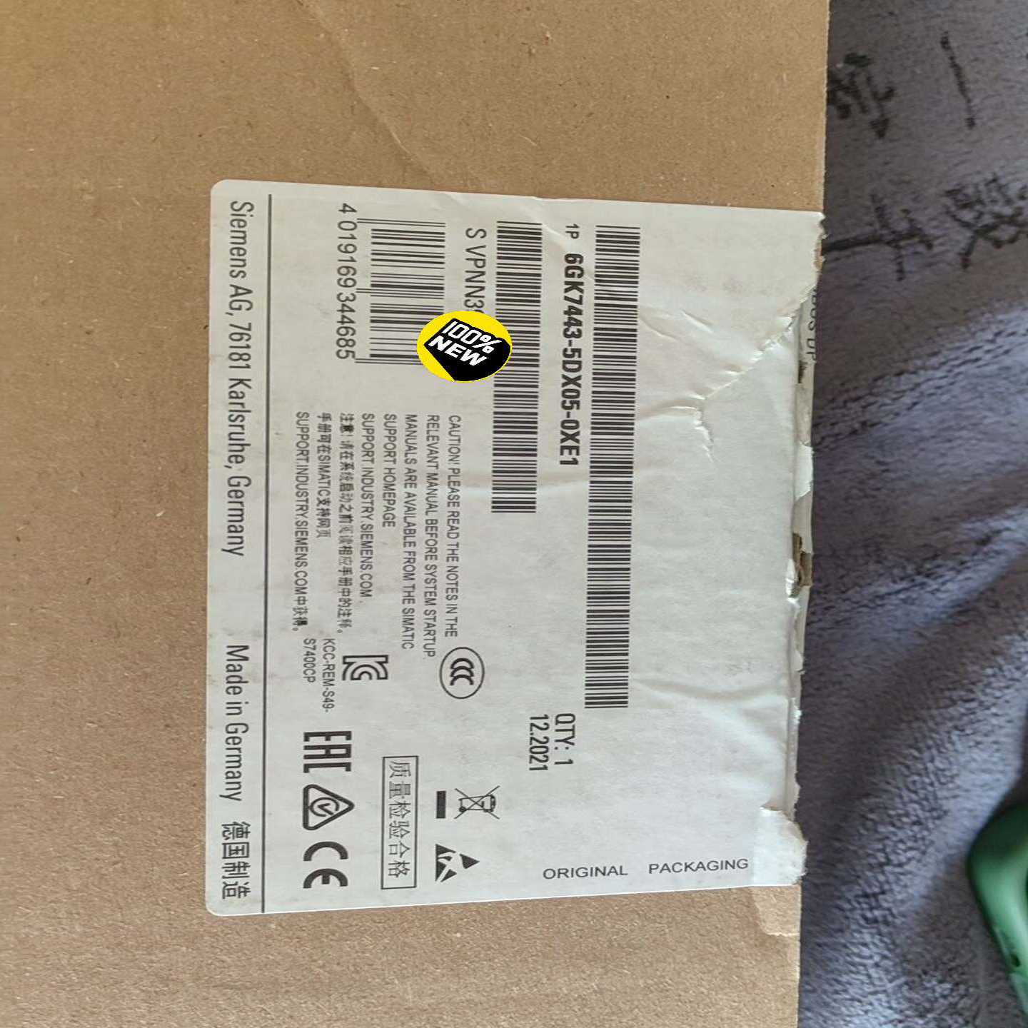 全新原装正品仅开封6GK7443-5DX05-0XE1，实物--议价商品