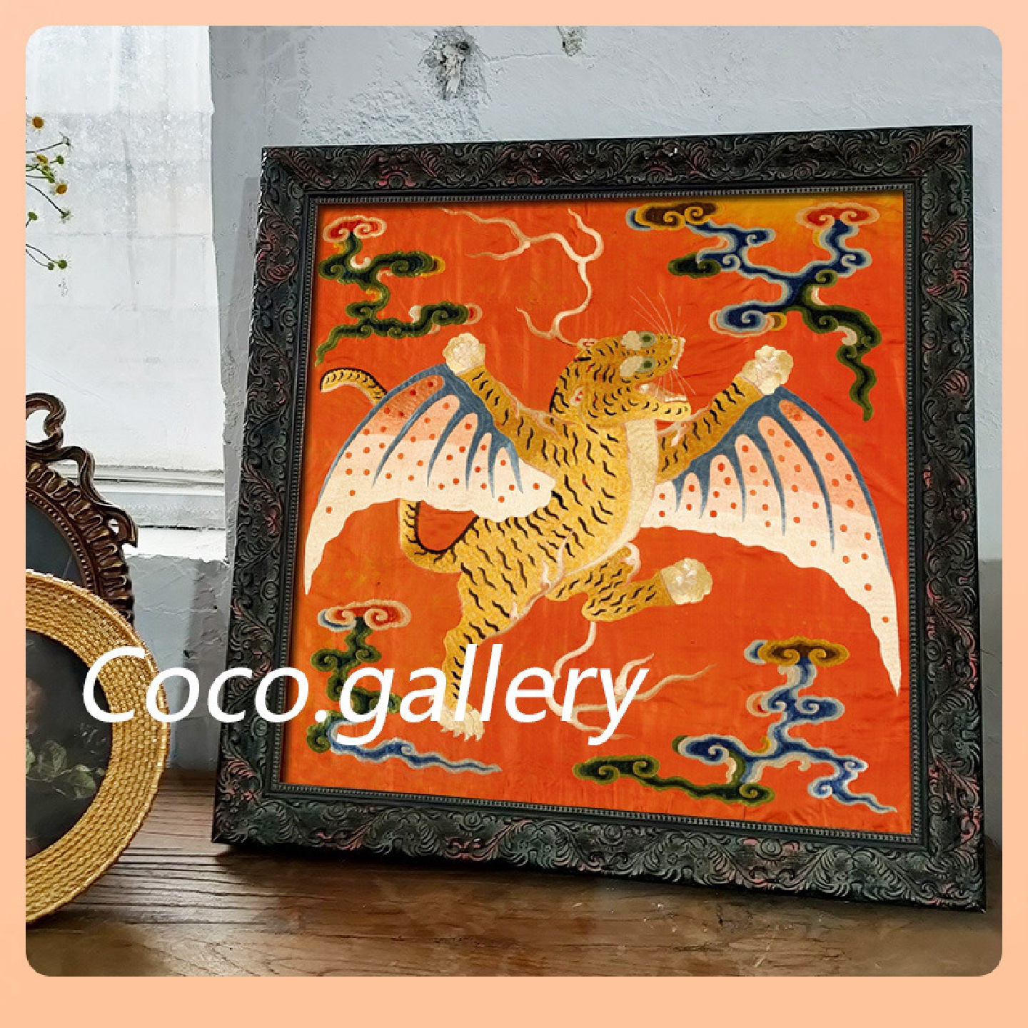 可可的画廊中古美式新中式古典实木如虎添翼装饰画客餐厅卧室