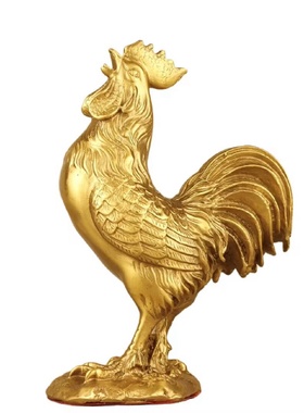 全铜金鸡报晓摆件家居客厅玄关装饰办公室工艺品中式送礼铜公鸡