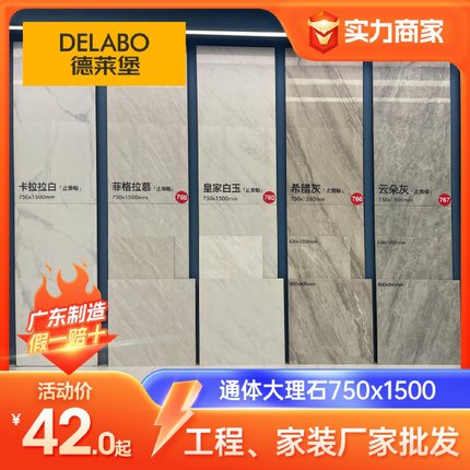 德莱堡简系列止滑釉通体大理石750x1500瓷砖地砖客厅餐厅地板砖