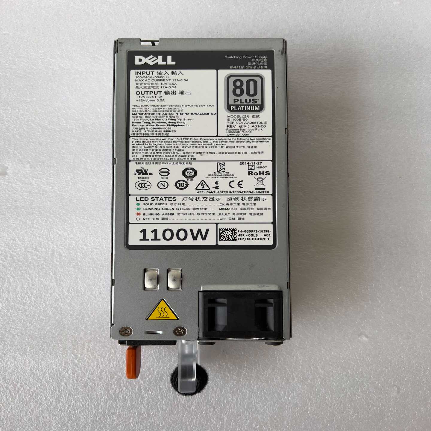 DELL R720 R820 R920 1100W电源 0Y~询价