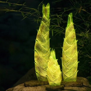 饰灯景观灯 玻璃钢树脂发光竹笋灯LED发光竹笋灯户外园林景观装