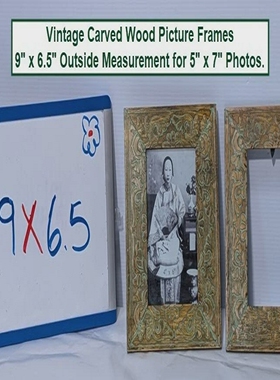 PairofVintageWoodenCarvedPictureFramesfor5