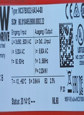 SEWEurodrive2.2kWMC07B0022-5A3-4-S0逆变器