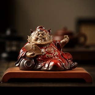 陶瓷天师钟馗摆件王顺大师工艺禅意家居玄关办公室桌面装 中式 饰品
