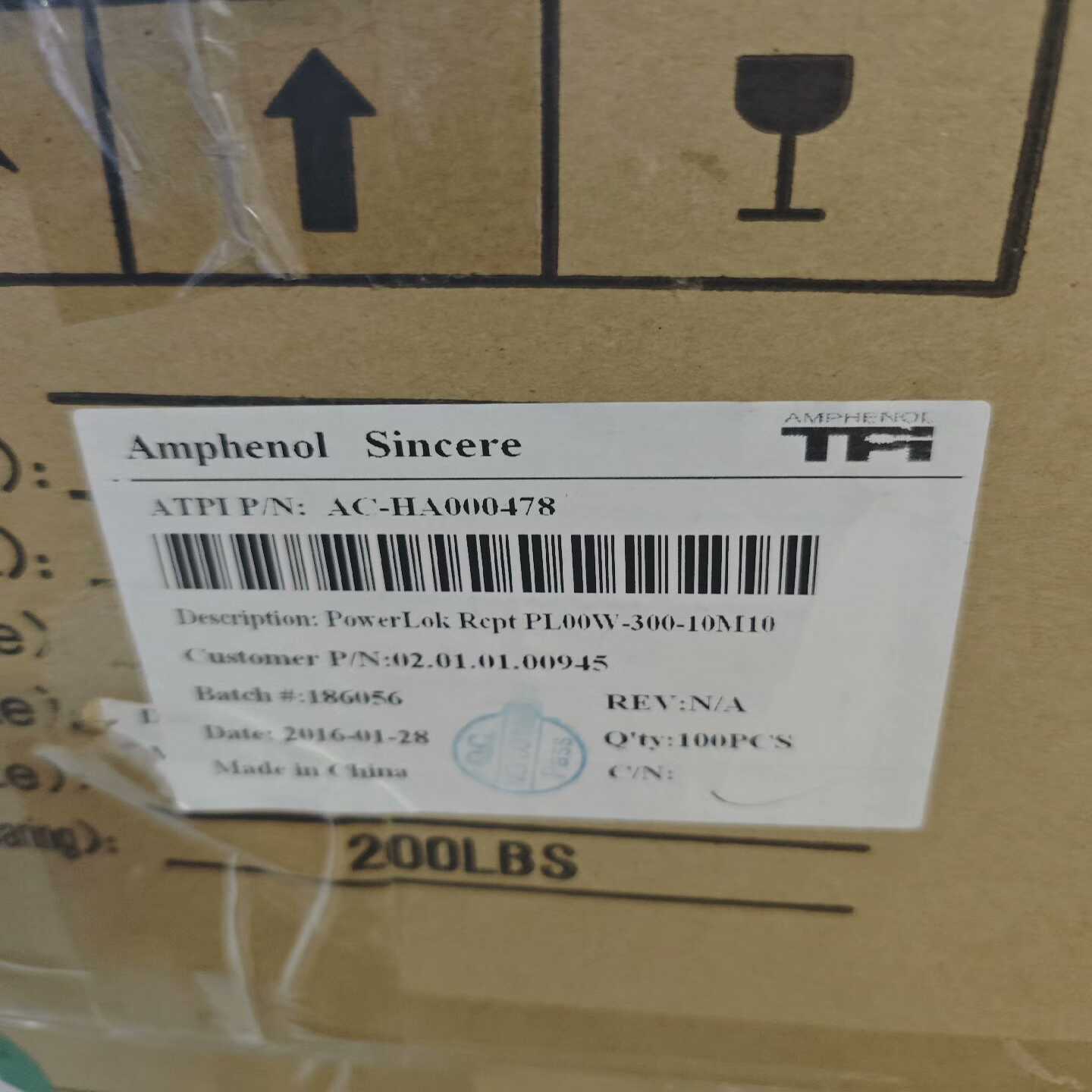 询价Amphenol安费诺PL00W-300-10M10连