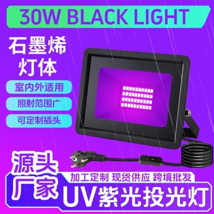 LED紫光投光灯超薄防水石墨烯usb固化灯派对荧光UV投光灯 跨境爆款