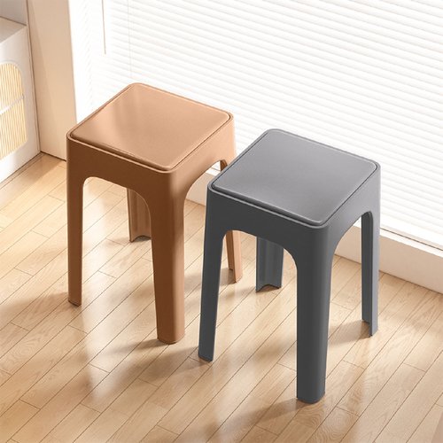 塑料凳子家用可叠放现代简约高凳软包方凳加厚圆凳结实椅子塑料凳