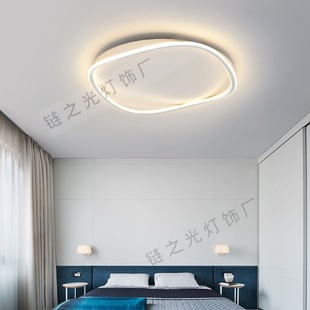 led线条曲线吸顶灯轻奢主卧室客厅灯 简约现代大气2021年新款