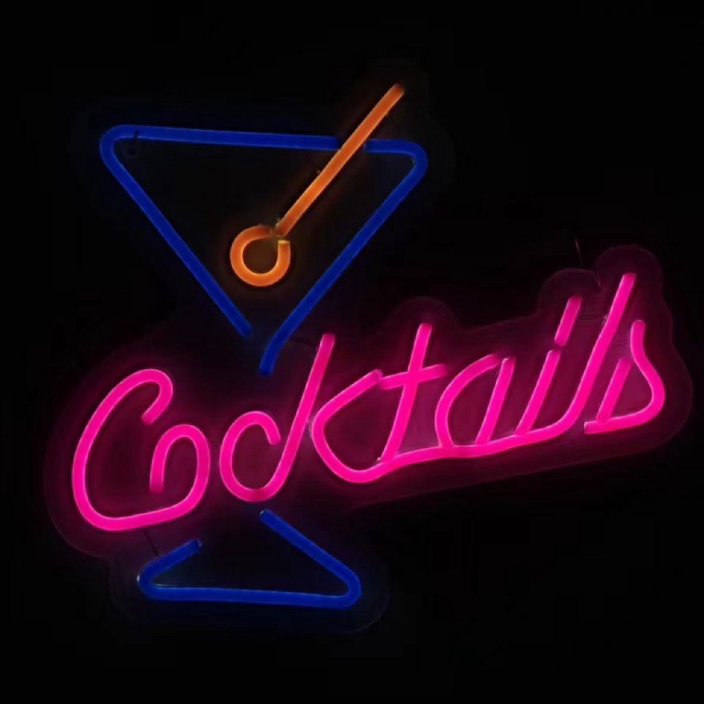 Cocktails酒杯创意led氛围灯霓虹灯零售批发柔性灯酒吧背景装饰灯