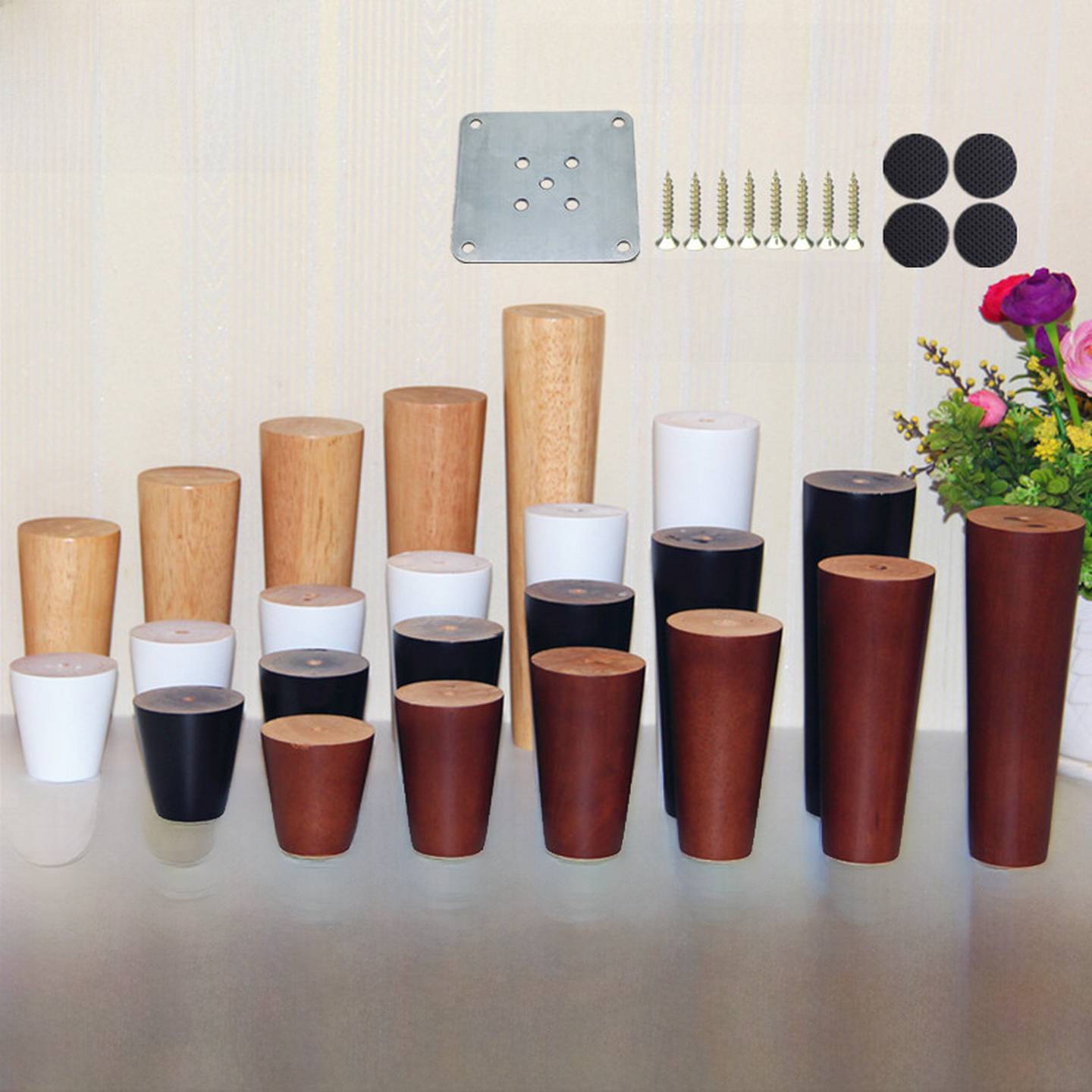 实木沙发腿橡木橱柜腿木制电视支架腿餐桌咖啡桌腿斯堪的纳维亚风