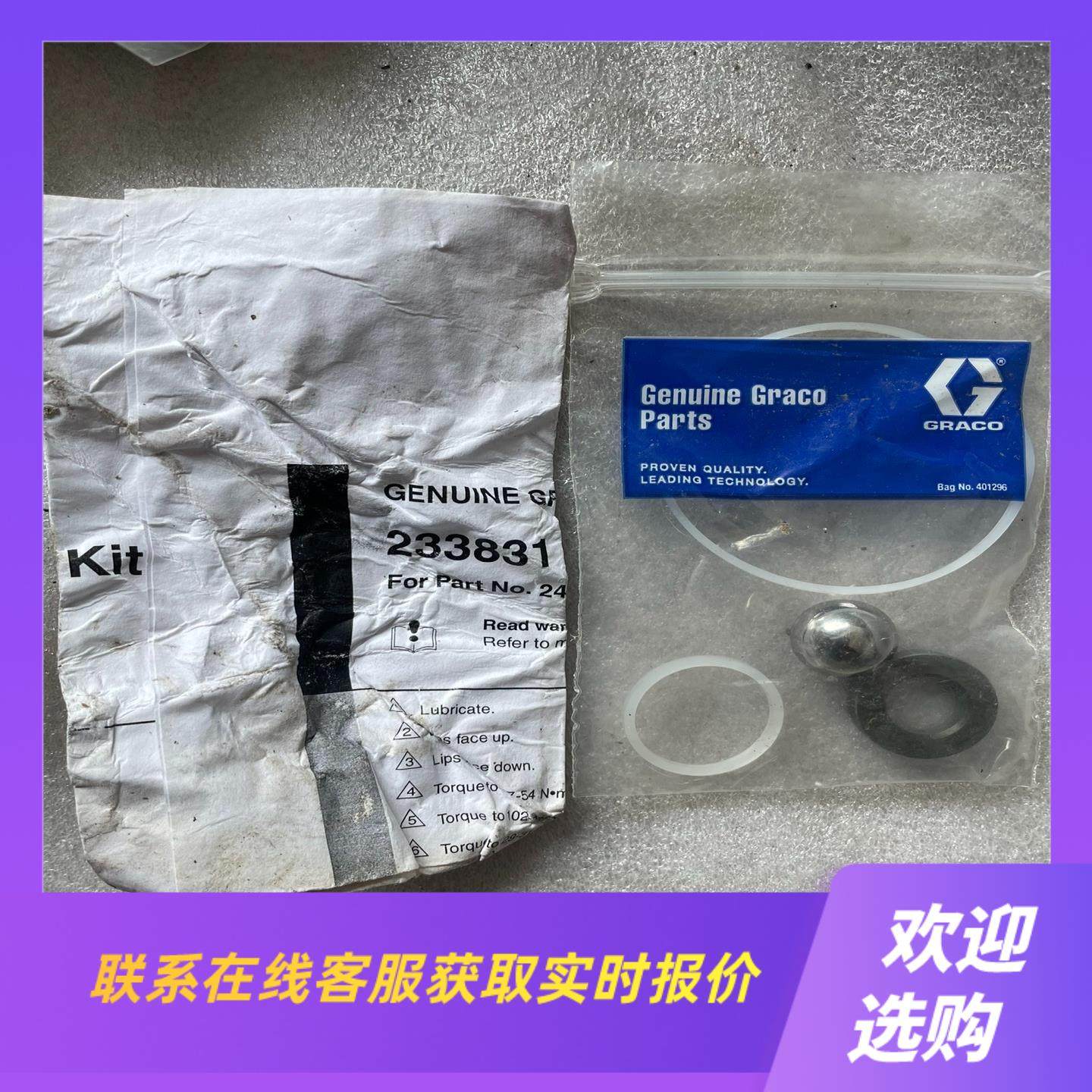 固瑞克柱塞泵单向阀233831拍前询价下单