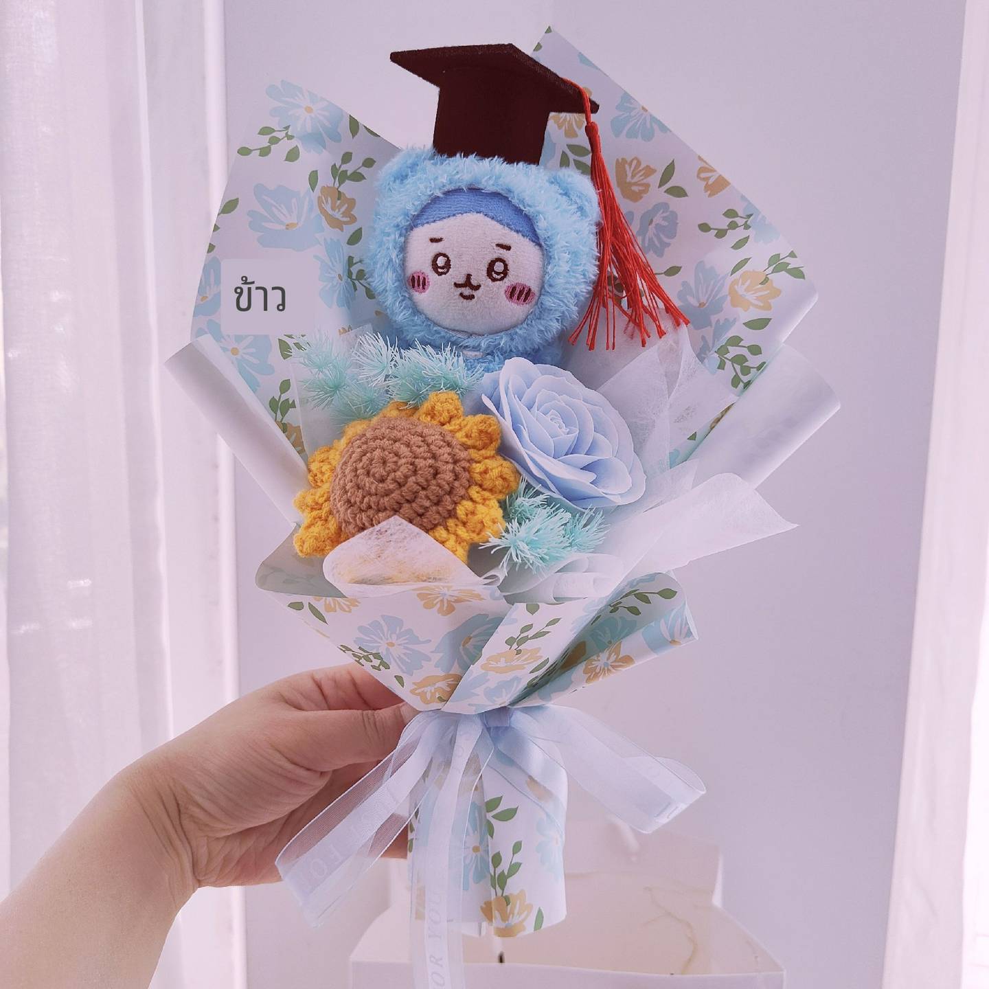 海外代购创意花束毛绒公仔女友见面小花束成品玫瑰彷真花生日礼物